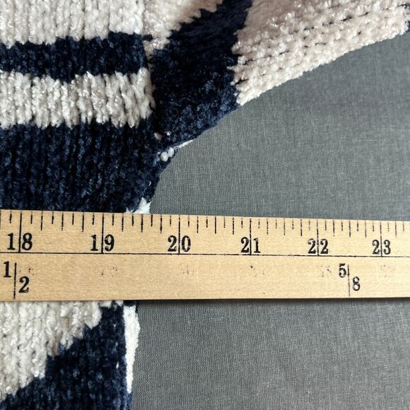 MINKPINK Sweater Womens Small Blue White Zebra Striped Knit Pullover Long Sleeve - Picture 9 of 9